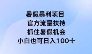 暑假暴利直播项目，官方流量扶持，把握暑假机会【揭秘】-网创资源总站