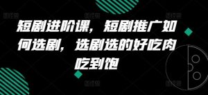 短剧进阶课，短剧推广如何选剧，选剧选的好吃肉吃到饱-网创资源总站