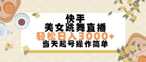 (11565期)快手美女跳舞直播,轻松日入3000+简单无脑-网创资源总站