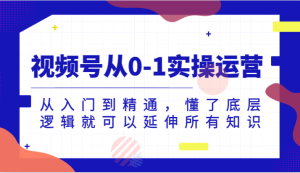 视频号从0-1实操运营,从入门到精通,懂了底层逻辑就可以延伸所有知识(更新2024.7)-网创资源总站