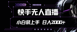(11603期)快手无人直播,小白易上手,轻轻松松日入2000+-网创资源总站