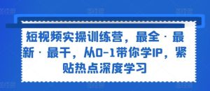 短视频实操训练营，最全·最新·最干，从0-1带你学IP，紧贴热点深度学习-网创资源总站