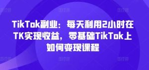 TikTok副业：每天利用2小时在TK实现收益，零基础TikTok上如何变现课程-网创资源总站