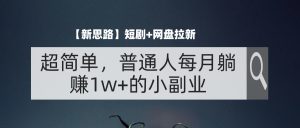 （11980期）【新思路】短剧+网盘拉新，超简单，普通人每月躺赚1w+的小副业-网创资源总站