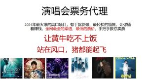 （12111期）演唱会门票代理，2024年低价票，小白能上手，手把手教你卖票，日入2000+-网创资源总站