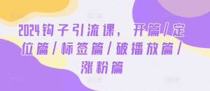 2024钩子引流课,开篇/定位篇/标签篇/破播放篇/涨粉篇-网创资源总站