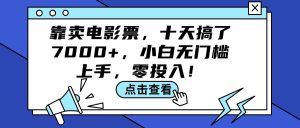 （12161期）靠卖电影票，十天搞了7000+，小白无门槛上手，零投入！-网创资源总站