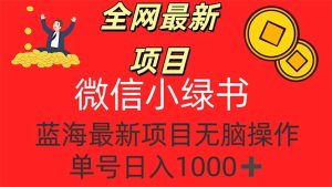 （12163期）全网最新项目，微信小绿书，做第一批吃肉的人，一天十几分钟，无脑单号…-网创资源总站