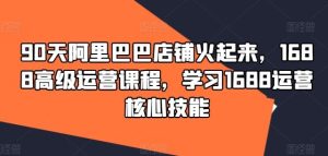 90天阿里巴巴店铺火起来,1688高级运营课程,学习1688运营核心技能-网创资源总站