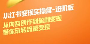 小红书变现实操营进阶版：从内容创作到盈利变现，带你玩转流量变现-网创资源总站