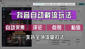 抖音自动截流玩法，利用一个软件自动采集、评论、点赞、私信，全域引流-网创资源总站