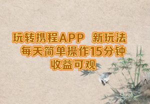玩转携程APP，新玩法，每天简单操作15分钟，收益可观-网创资源总站