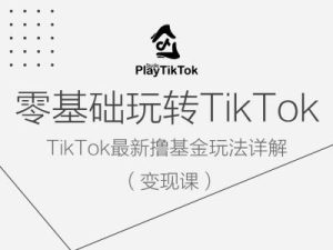 零基础玩转TiKToK变现课,TikTok最新撸基金玩法详解-网创资源总站