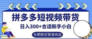拼多多短视频带货日入300+有长期稳定被动收益,合适新手小白【揭秘】-网创资源总站
