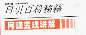 最新闲鱼引流创业粉,日引100+,网创项目虚变现讲解【揭秘】-网创资源总站
