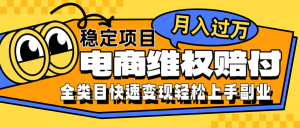 电商维权赔付全类目稳定月入过万可批量操作一部手机轻松小白-网创资源总站