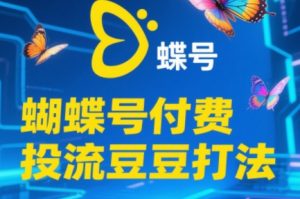 渔财老师·2025蝴蝶号付费投流豆豆打法-网创资源总站