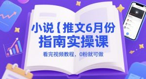 小说推文6月份指南实操课，看完视频教程，0粉就可做-网创资源总站