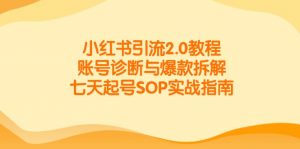 小红书引流2.0教程，账号诊断与爆款拆解，七天起号SOP实战指南-网创资源总站