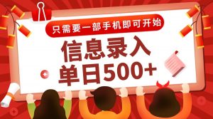 信息录入兼职2.0，几秒一单，打字+推广双模式，只需一部手机，随时随地…-网创资源总站