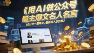 用AI做公众号流量主爆文名人名言,10分钟一篇爆文,最高月入5位数-网创资源总站