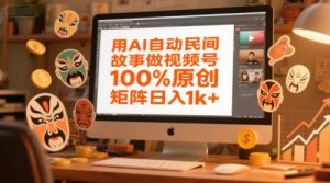 用AI自动民间故事做视频号，100%原创，矩阵日入1k+-网创资源总站