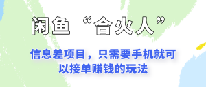 闲鱼“合火人”玩法，一个只需要手机就能赚钱的小项目-网创资源总站