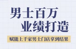 2025男士美业百万业绩打造，赋能上千家男士门店拿到结果-网创资源总站