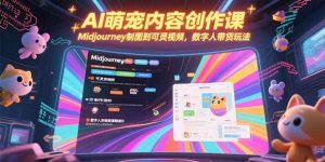 AI萌宠内容创作课，Midjourney制图到可灵视频，数字人带货玩法-网创资源总站