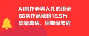 AI制作老男人扎心语录，66作品涨粉16.5w，流量真猛，保姆级教程-网创资源总站