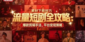 流量短剧全攻略：素材下载技巧，爆款剪辑手法，平台变现策略-网创资源总站