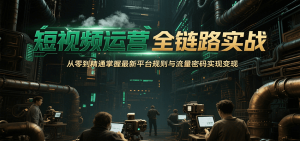 短视频运营全链路实战，从零到精通掌握最新平台规则与流量密码实现变现-网创资源总站