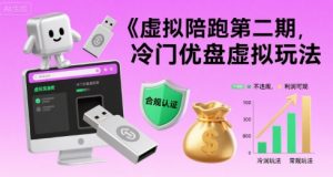 虚拟陪跑第二期，冷门优盘虚拟玩法，不违规，利润可观-网创资源总站