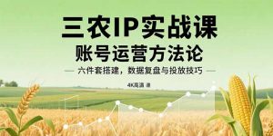 三农IP实战课:账号运营方法论,六件套搭建,数据复盘与投放技巧-网创资源总站