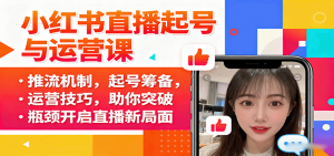 小红书直播起号与运营课:推流机制,起号筹备,运营技巧,助你突破瓶颈开启直播新局面-网创资源总站