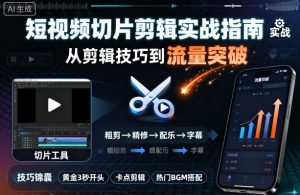 短视频切片剪辑实战指南，从剪辑技巧到流量突破-网创资源总站