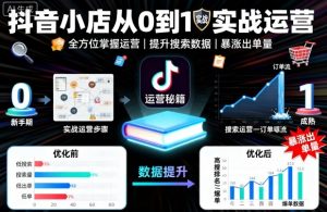 抖音小店从0到1实战运营,帮你全方位掌握小店运营,提升搜索数据与出单量-网创资源总站