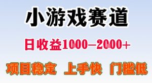 最新小游戏赛道,日收益1k-2k+,项目稳定上手快门槛低,在家就可以自己创业【揭秘】-网创资源总站