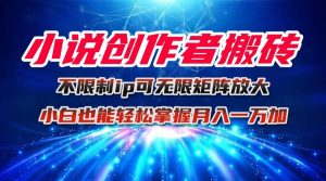 小说创作者搬砖玩法，不限制IP简单无脑 可矩阵无限放大小白也能实现轻…-网创资源总站