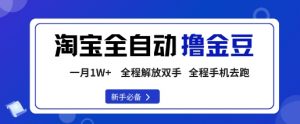 淘宝菜鸟全自动撸金豆，轻松月入1W+，全程手机去跑，操作简单【揭秘】-网创资源总站