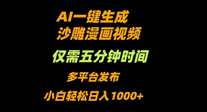 AI一键生成沙雕动漫视频，只需5分钟，小白轻松日入1000+-网创资源总站