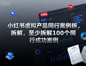 小红书虚拟产品同行案例拆解，至少拆解100个同行成功案例-网创资源总站