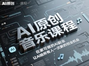 AI原创音乐课程，在家可做的Ai副业，让Ai给所有人一次新的创业机会-网创资源总站