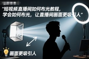 短视频直播间如何布光教程，学会如何布光，让直播间画面更吸引人-网创资源总站