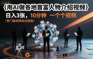 用AI做各地首富人物介绍视频，日入3张，10分钟一个视频-网创资源总站