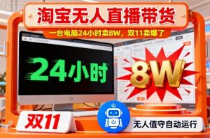 淘宝无人直播带货，一台电脑214小时卖8W，双11卖爆了【揭秘】-网创资源总站
