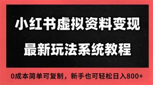 2025小红书虚拟资料最新开店运营教程，搜索流变现玩法，一人多店0成本…-网创资源总站
