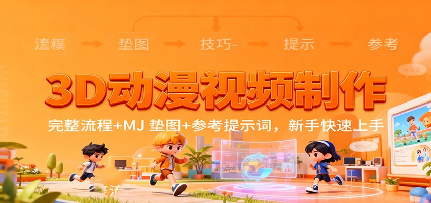 3D动漫视频制作，完整流程+MJ 垫图+参考提示词，新手快速上手-网创资源总站
