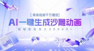 AI一键生成沙雕动画，单条视频千万播放，轻轻松松月入3万+-网创资源总站