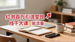 小红书百万引流变现-11月线下大课：分享从0到百万引流路径，手把手教偷流量、拿结果-网创资源总站